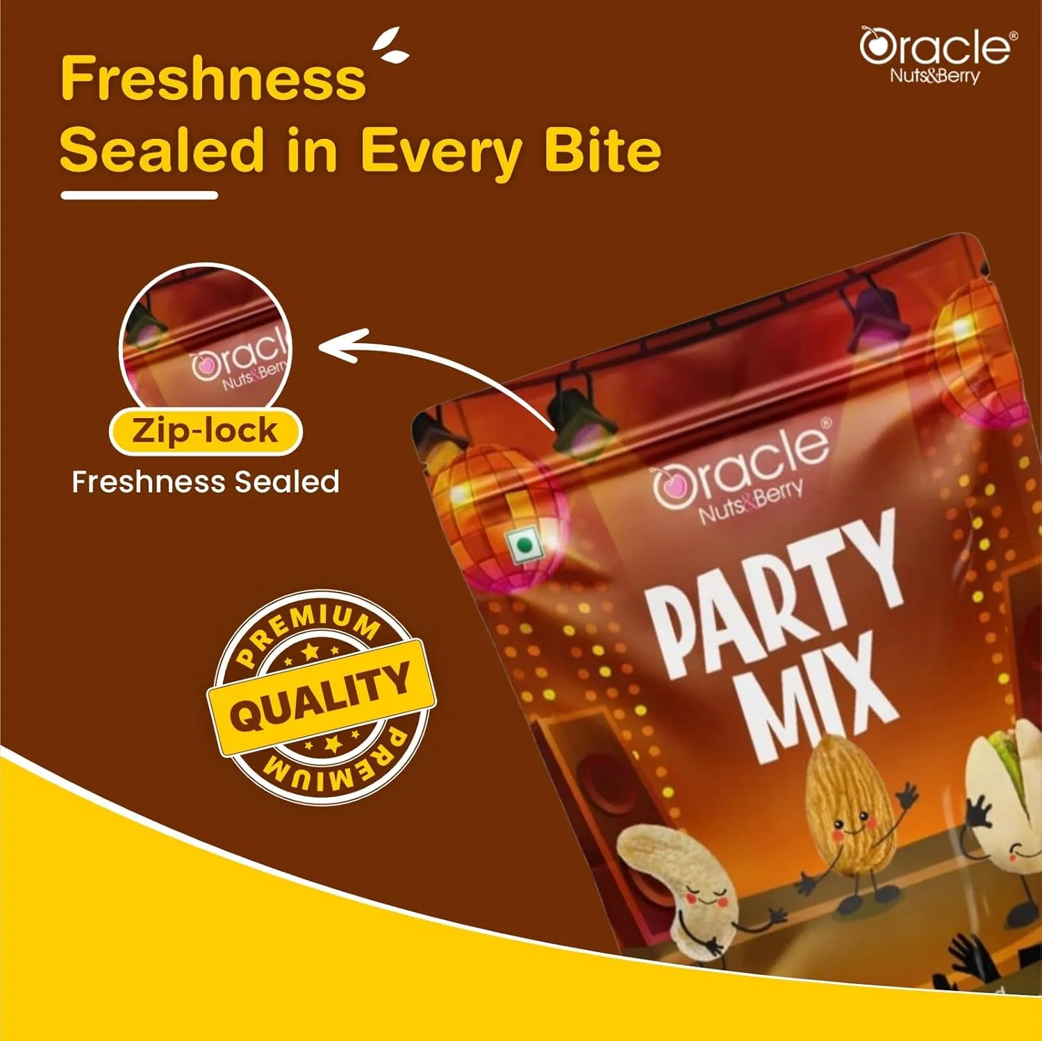 Oracle Party Mix – Roasted & Salted Almonds, Cashews & Pistachios Blend (200gm) - Image 2