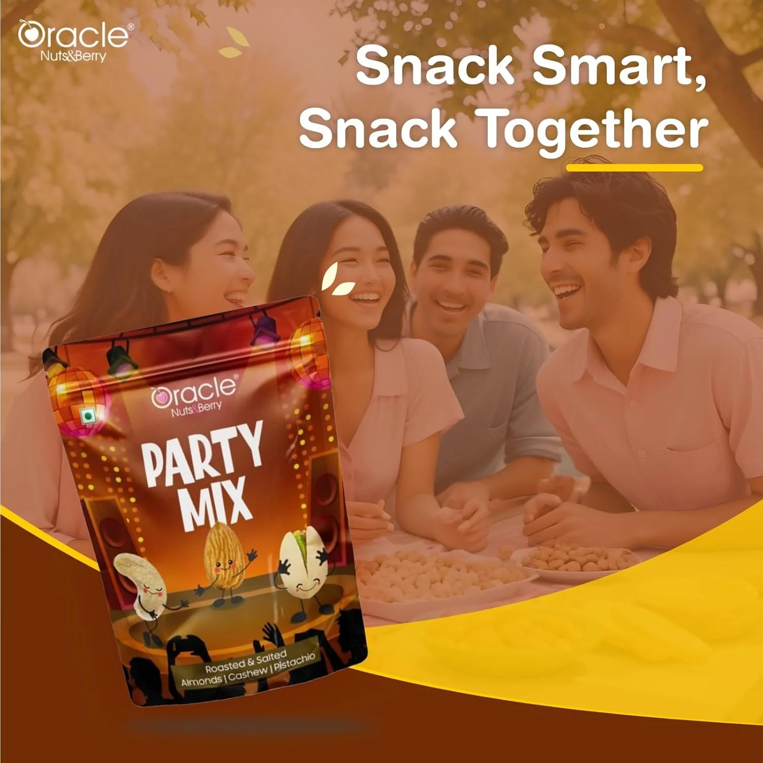 Oracle Party Mix – Roasted & Salted Almonds, Cashews & Pistachios Blend (200gm) - Image 4