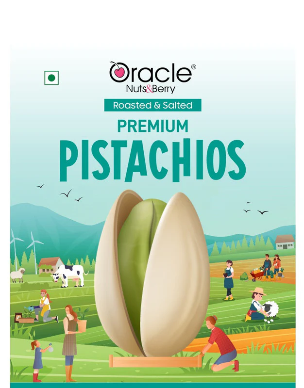 Oracle Premium Roasted & Salted Pistachios Healthy Dry Fruits Snack (250gm) - Image 3