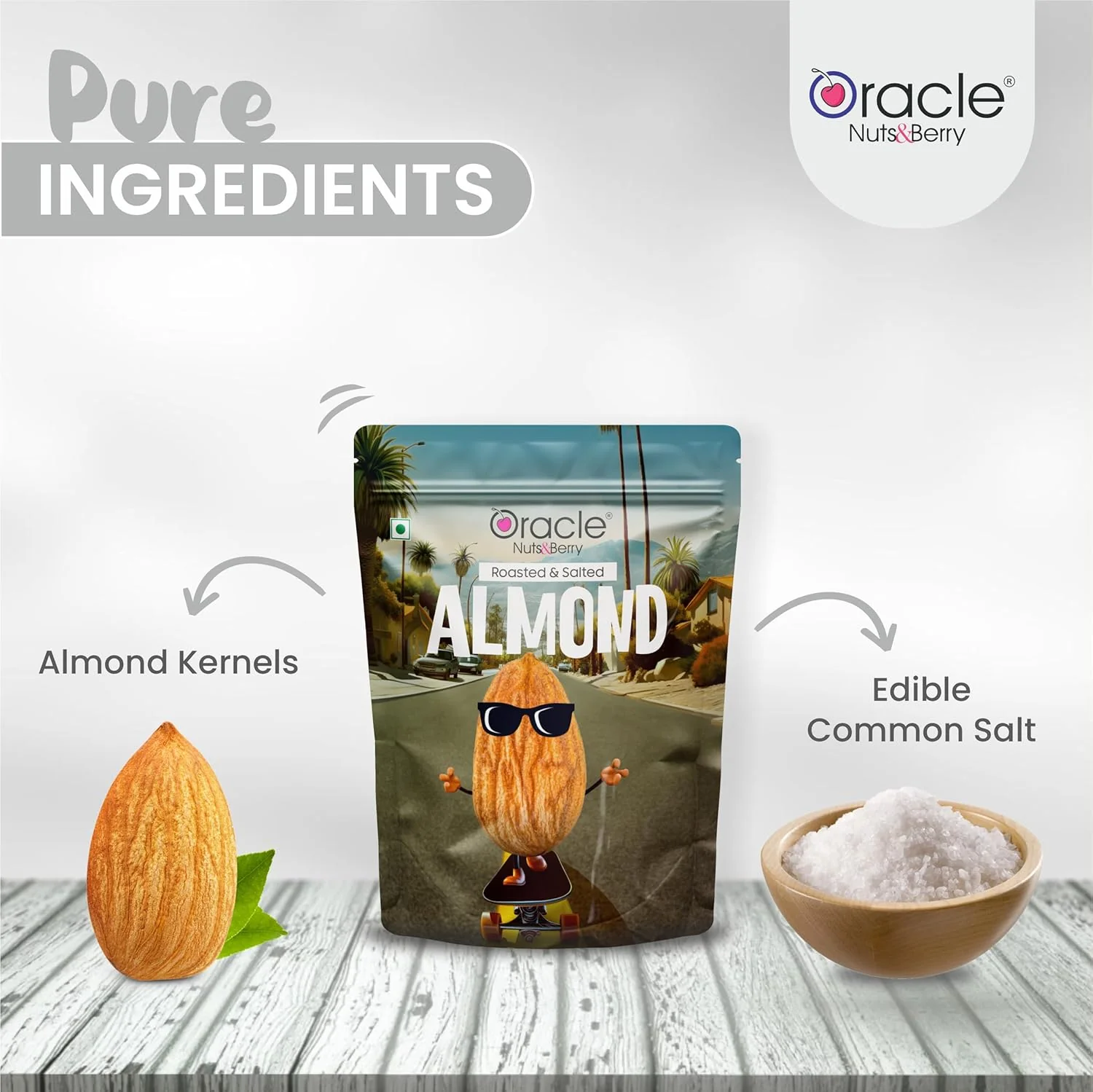 Oracle Roasted & Salted Premium Almonds Nutritious Dry Fruits Snack (200gm) - Image 6