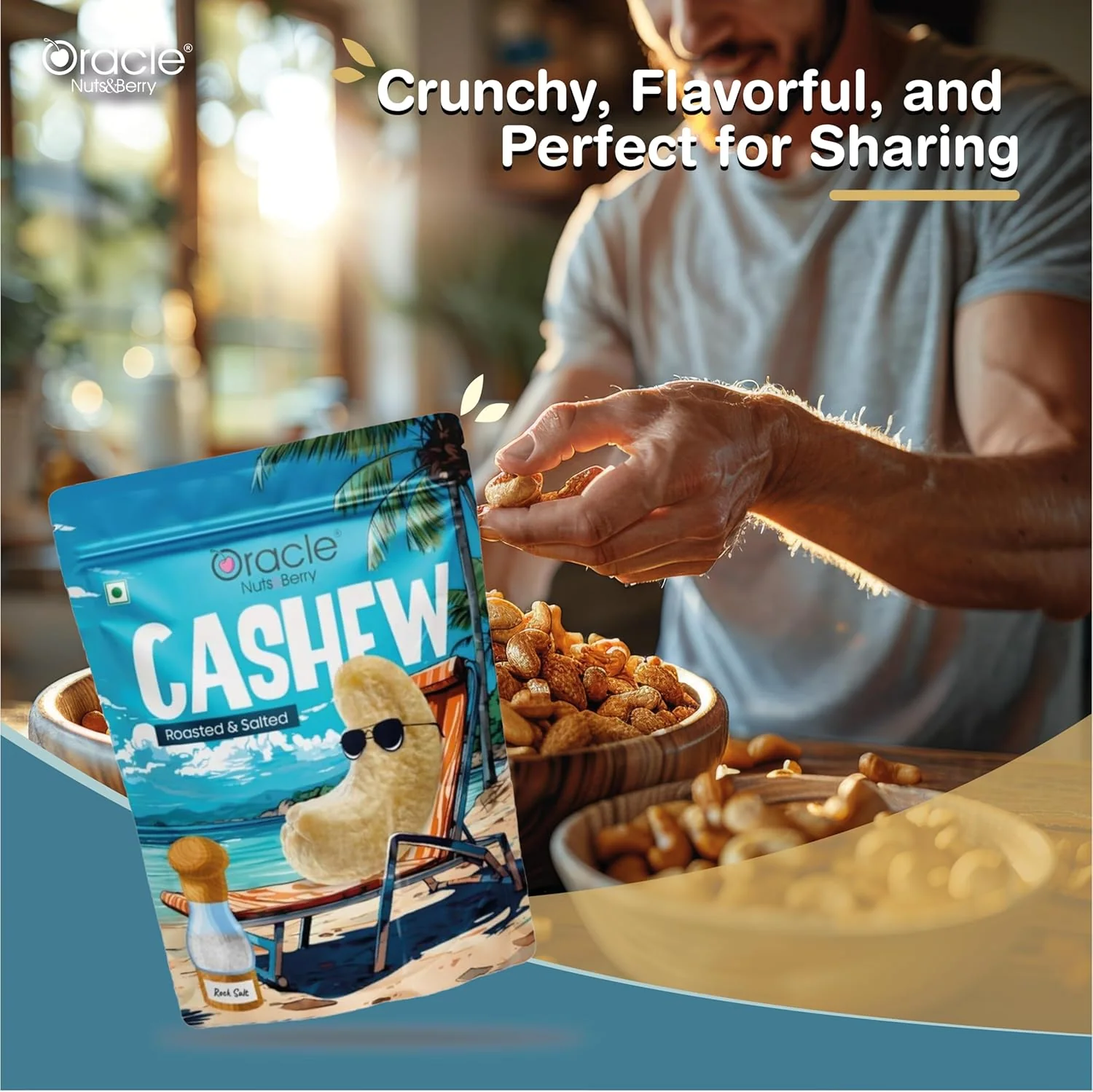Oracle Roasted & Salted Premium Cashews Healthy Dry Fruits Snack (200gm) - Image 6