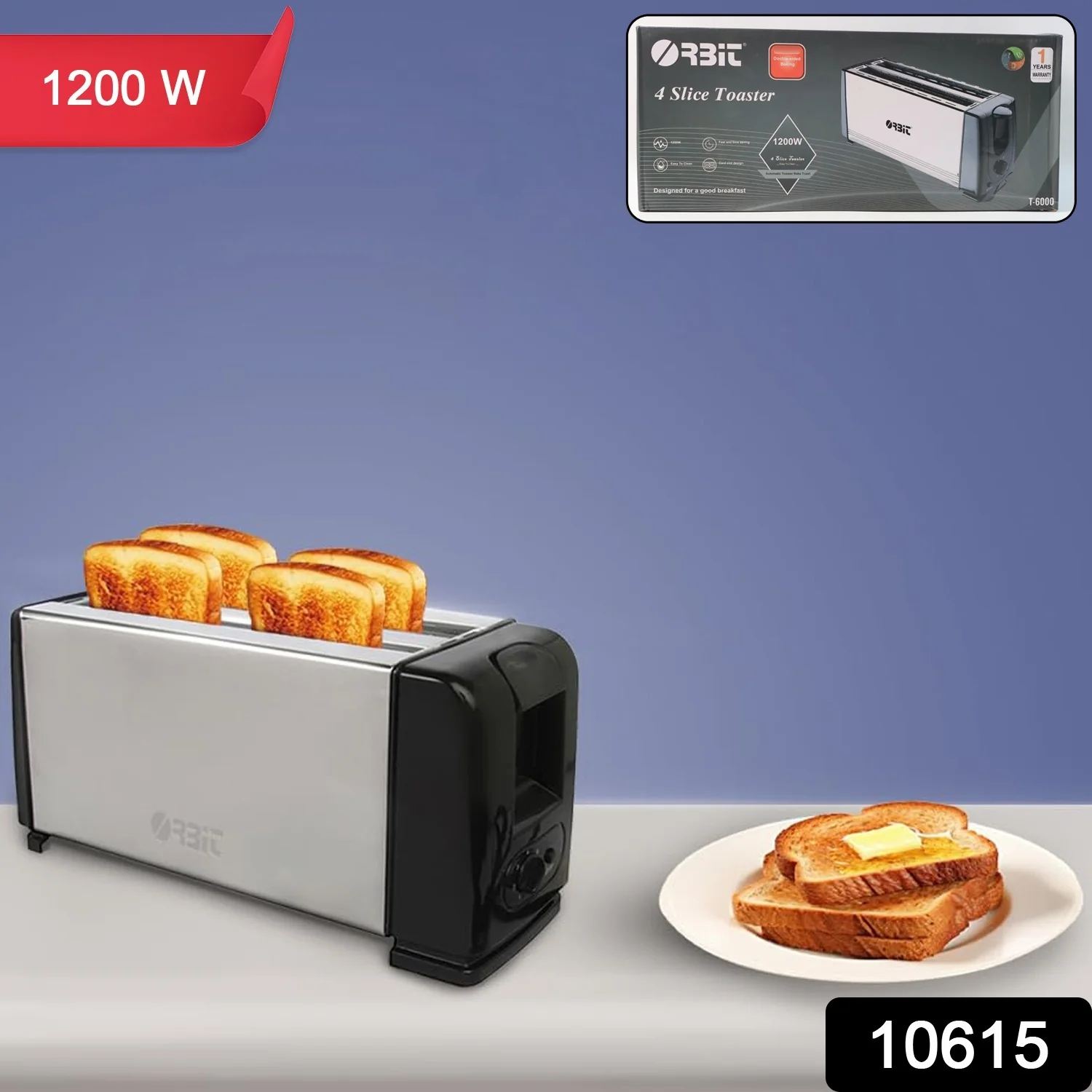 Orbit Adjustable Pop-Up Toaster - 1200w - Image 2