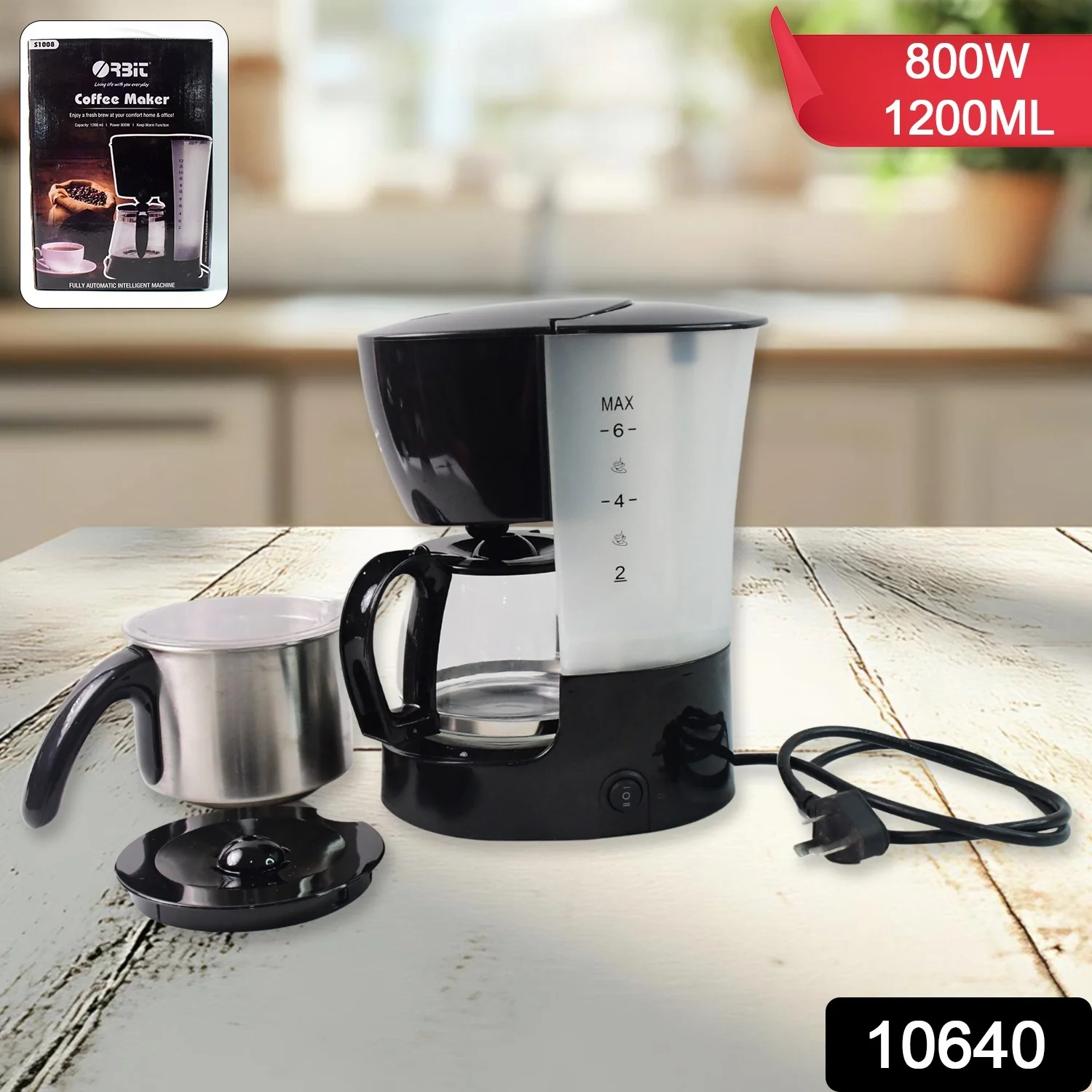 Orbit Automatic Drip Coffee Maker - 800w with 1200ML Capacity - Image 2