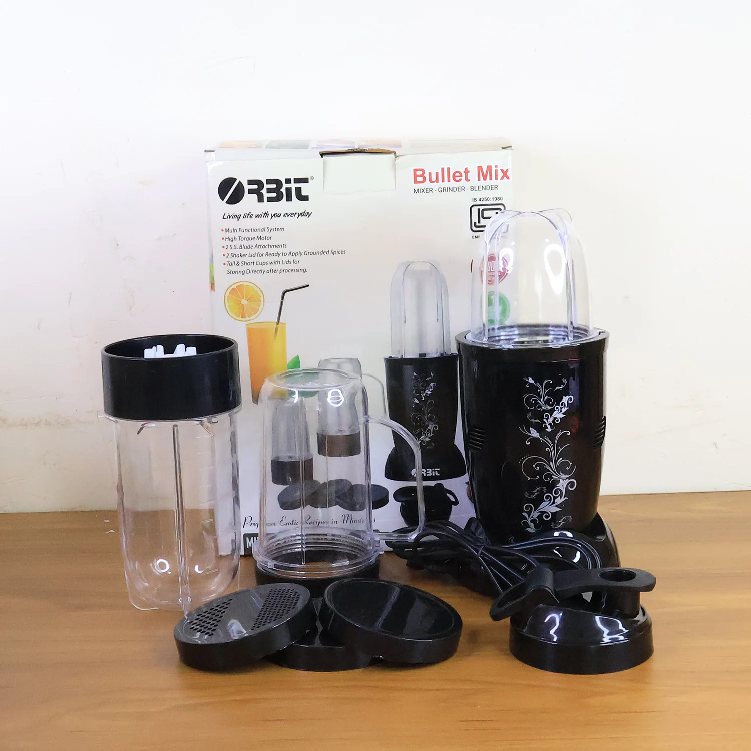Orbit Bullet Mixer Grinder - 400W with 3 Jars - Image 7
