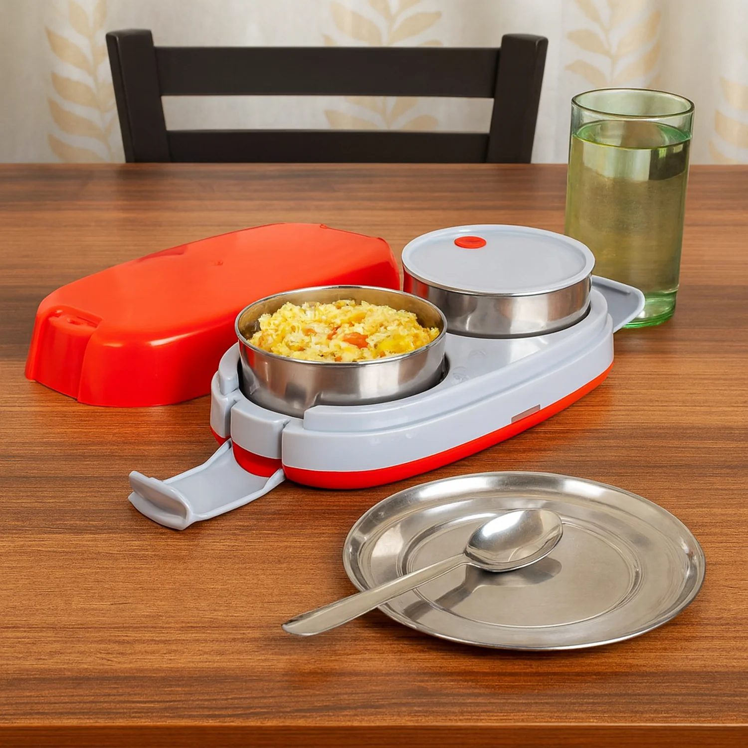 Orbit Electric Lunch Box with Dual Stainless Steel Containers Set - Image 4