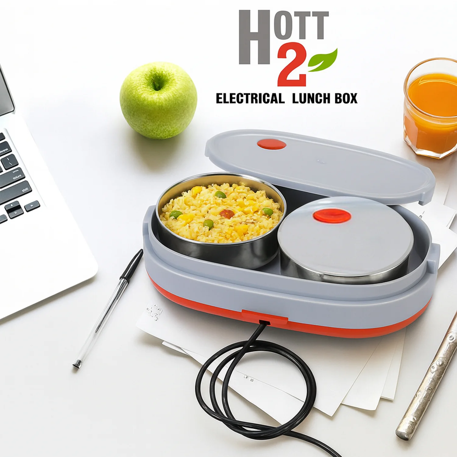 Orbit Electric Lunch Box with Dual Stainless Steel Containers Set - Image 7