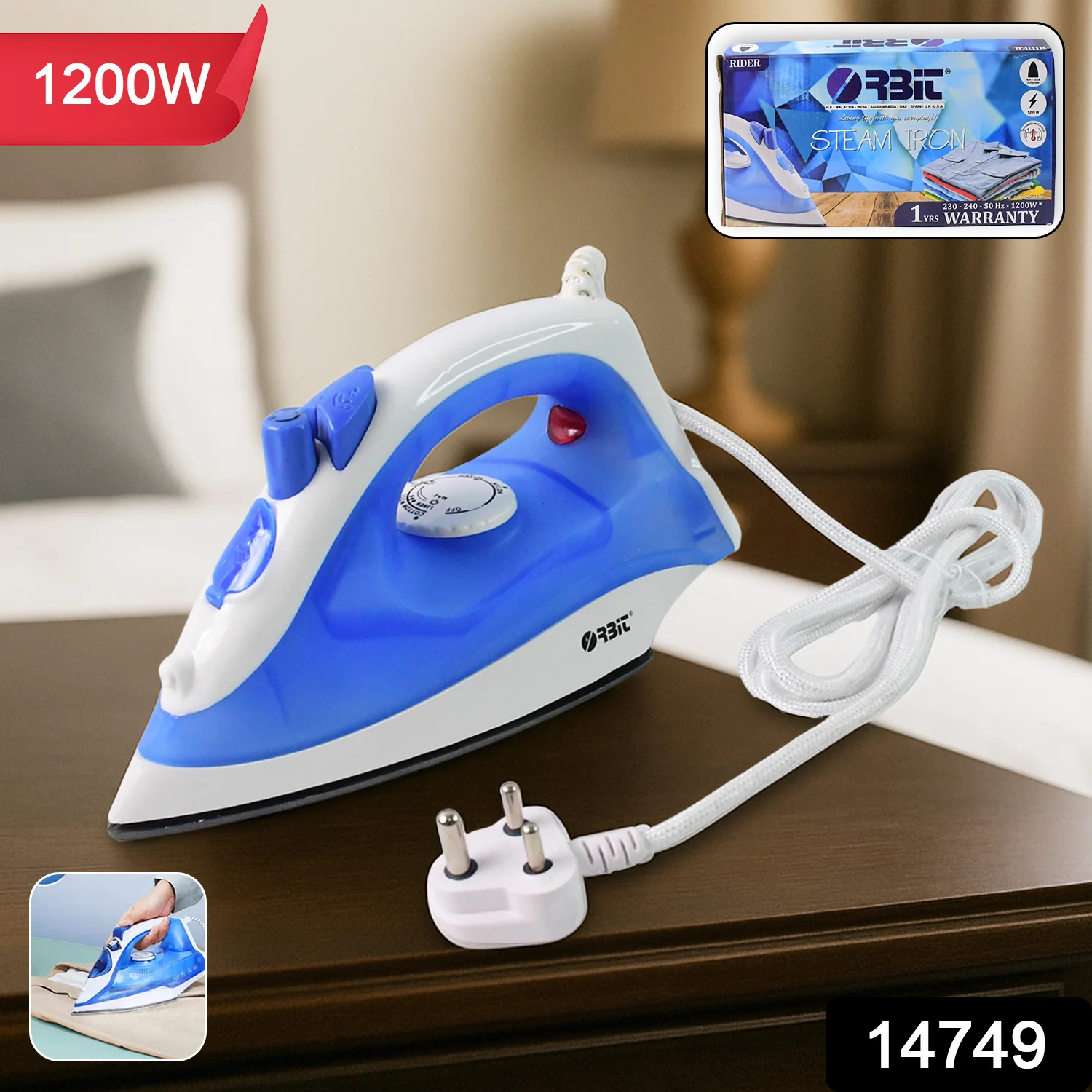 Orbit High-Performance 1200W Steam Iron (1 Pc) - Image 2