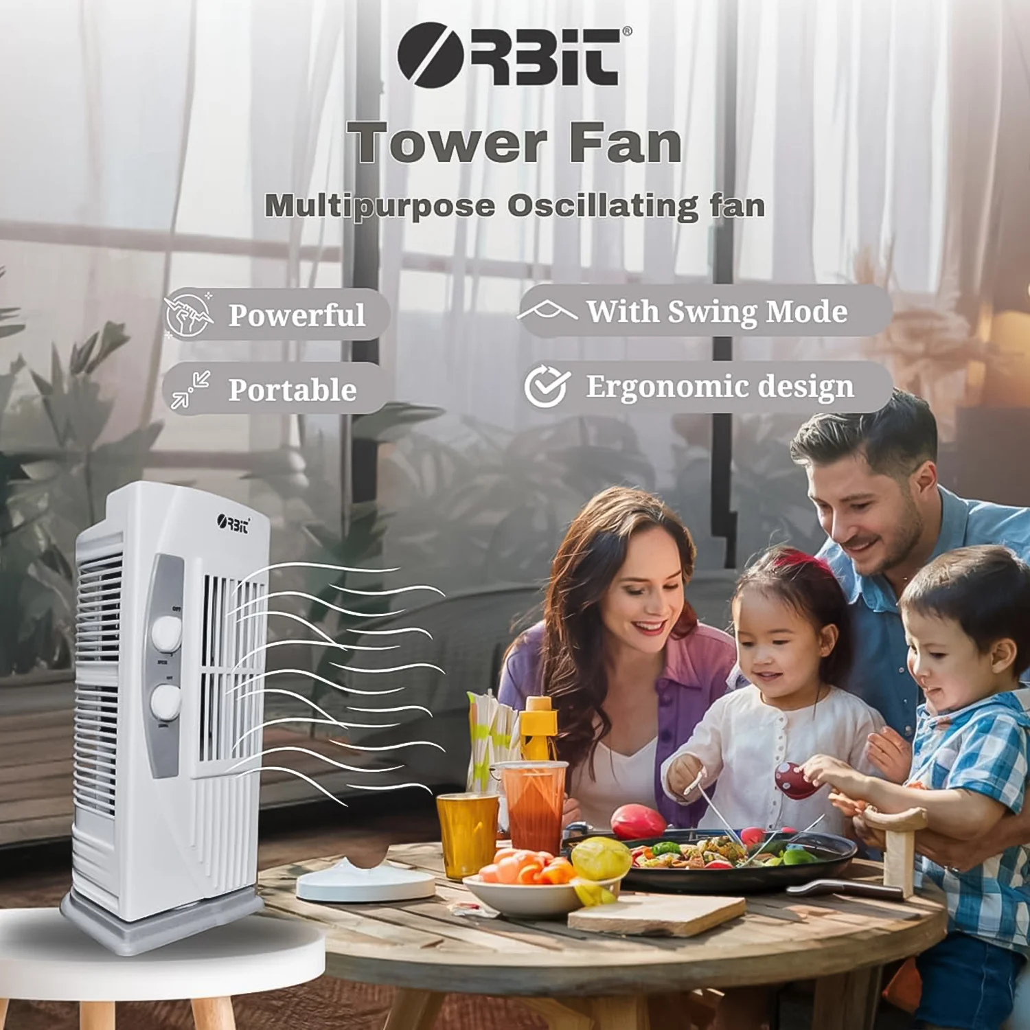 Orbit Micro Oscillating Tower Fan (1 Pc) - Image 3