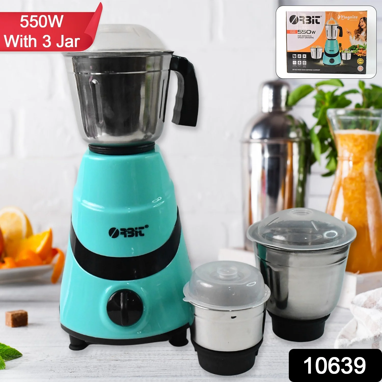 Orbit Mixer Grinder with 3 Stainless Steel Jars - 550w - Image 2