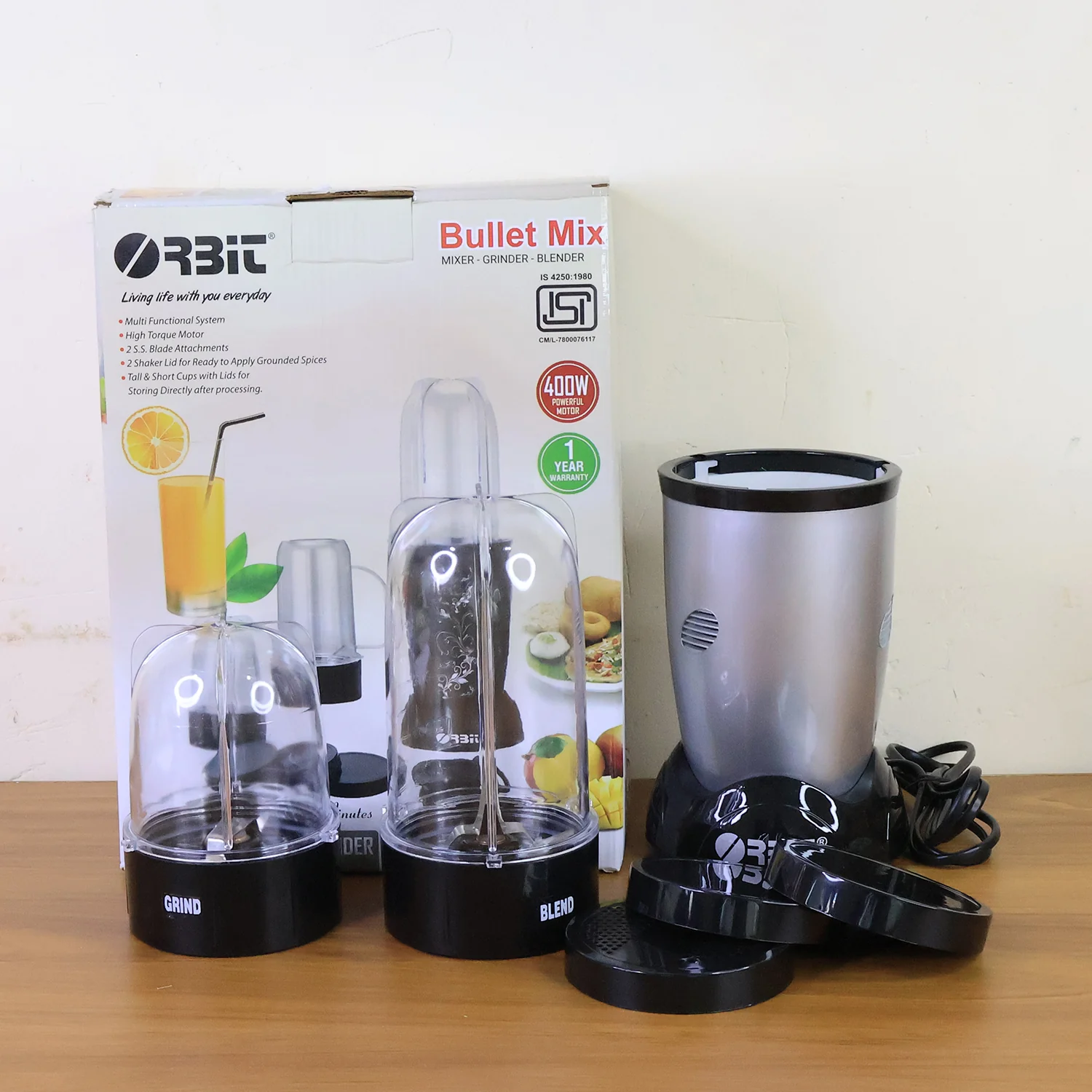 Orbit Multi-Purpose Bullet Mixer - 400W With 2 Jar - Image 7