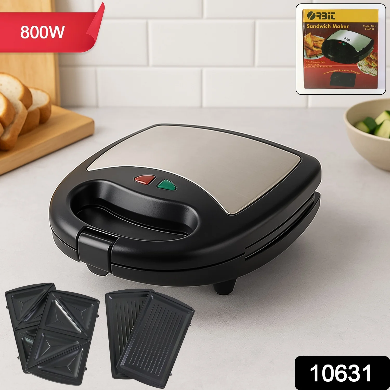 Orbit Sandwich Maker with Interchangeable Plates (800W / 1 Pc) - Image 2