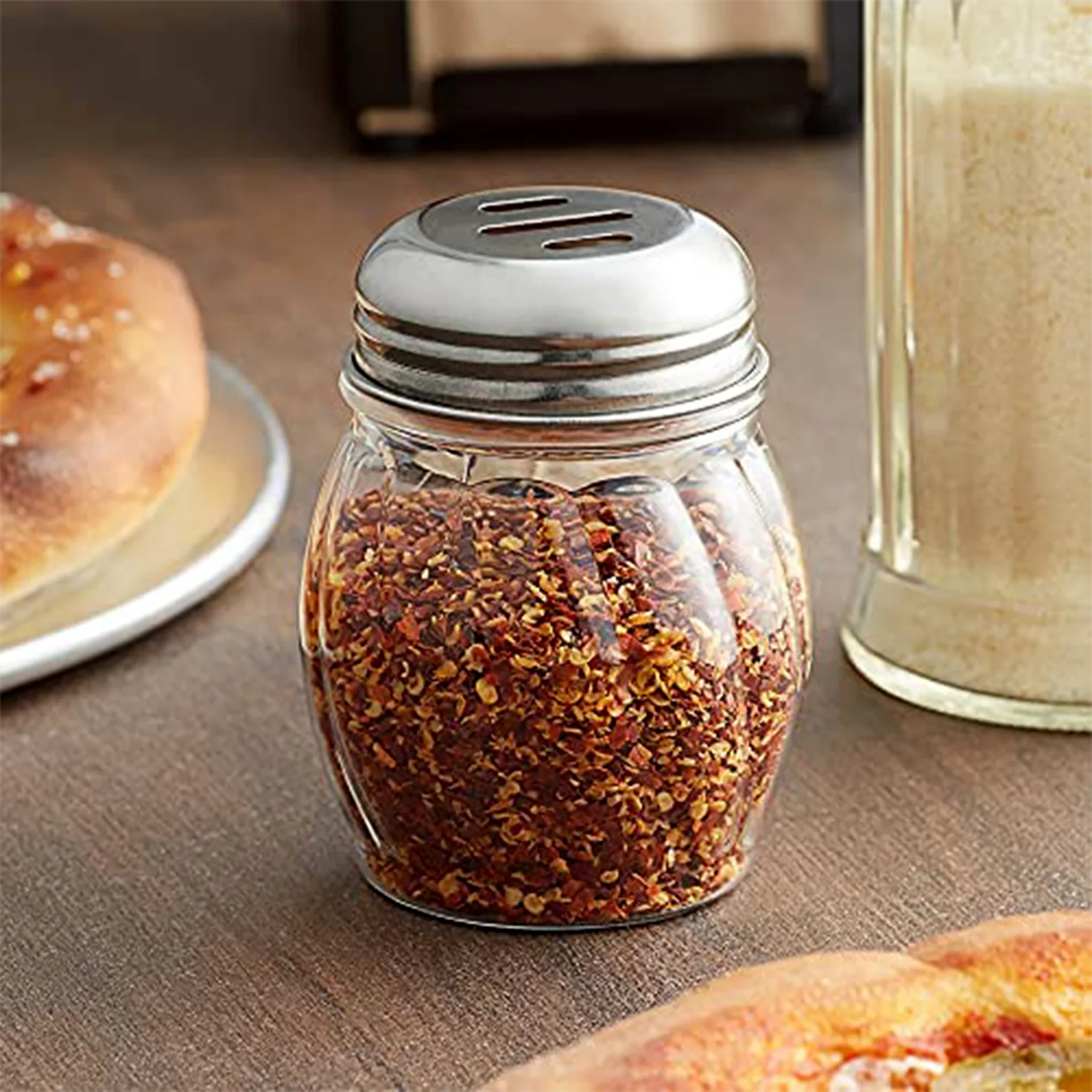 Apex Oregano & Chilli Flakes Dispenser Set 2 Pcs Plastic Spice Shaker with Steel Lid - Image 4