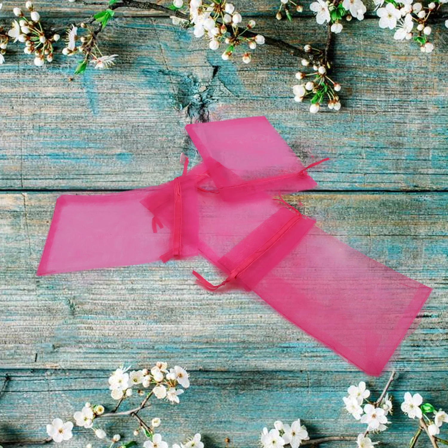 Organza Drawstring Gift Bags – Small Mesh Pouches for Weddings (50 Pcs) - Image 5