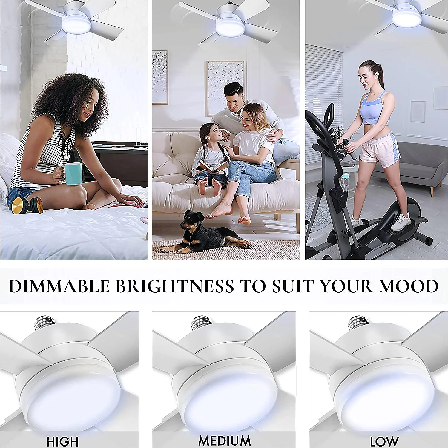 Original Cool LED Socket Fan Light 1000 Lumens 5000K Remote Controlled - Image 6