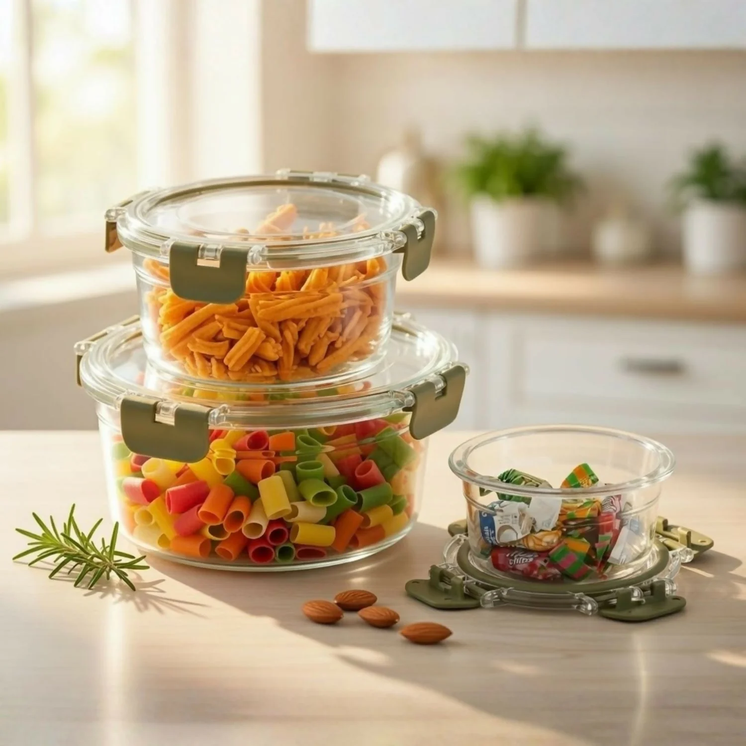 Oring Food Containers with Air-Tight Seal – Microwave & Freezer Safe Set of 3 - Image 2
