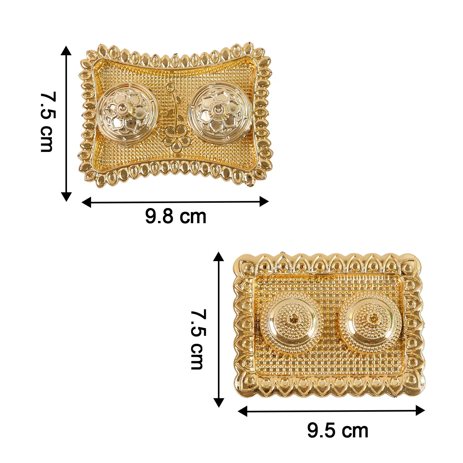 Ornate Rectangular Pooja Tilak Plate - (Mix Design / 1 Pc) - Image 4