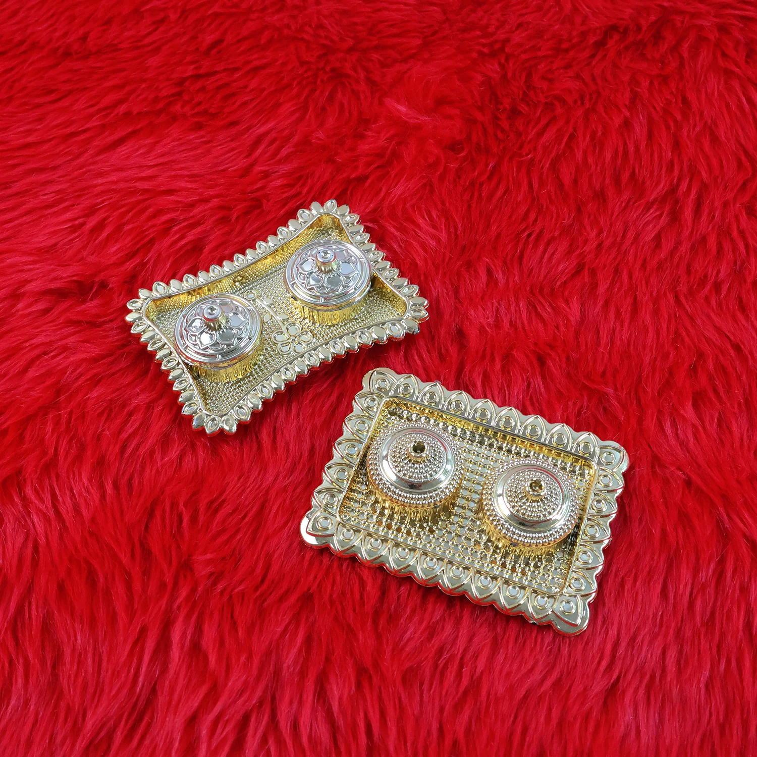 Ornate Rectangular Pooja Tilak Plate - (Mix Design / 1 Pc) - Image 6
