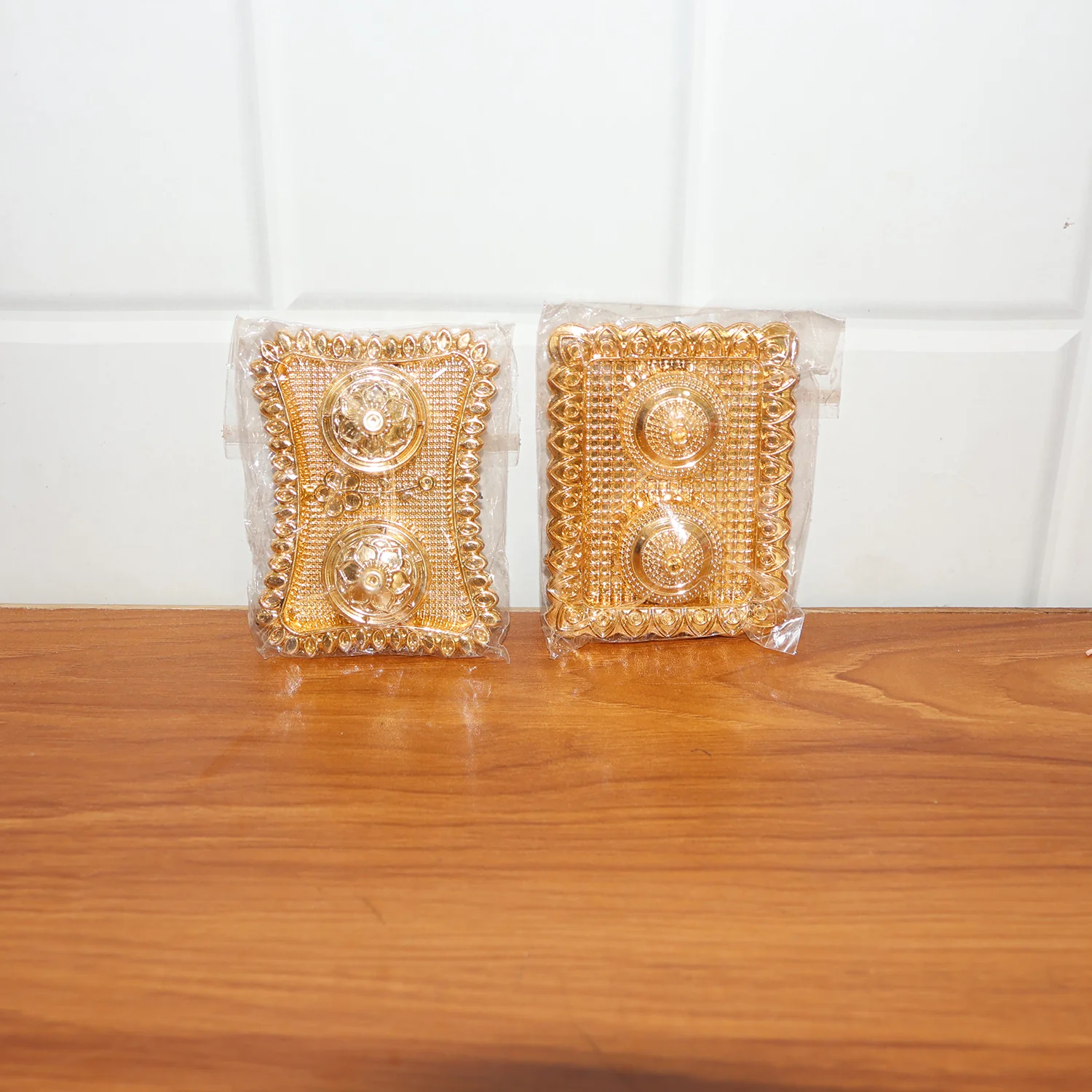 Ornate Rectangular Pooja Tilak Plate - (Mix Design / 1 Pc) - Image 9