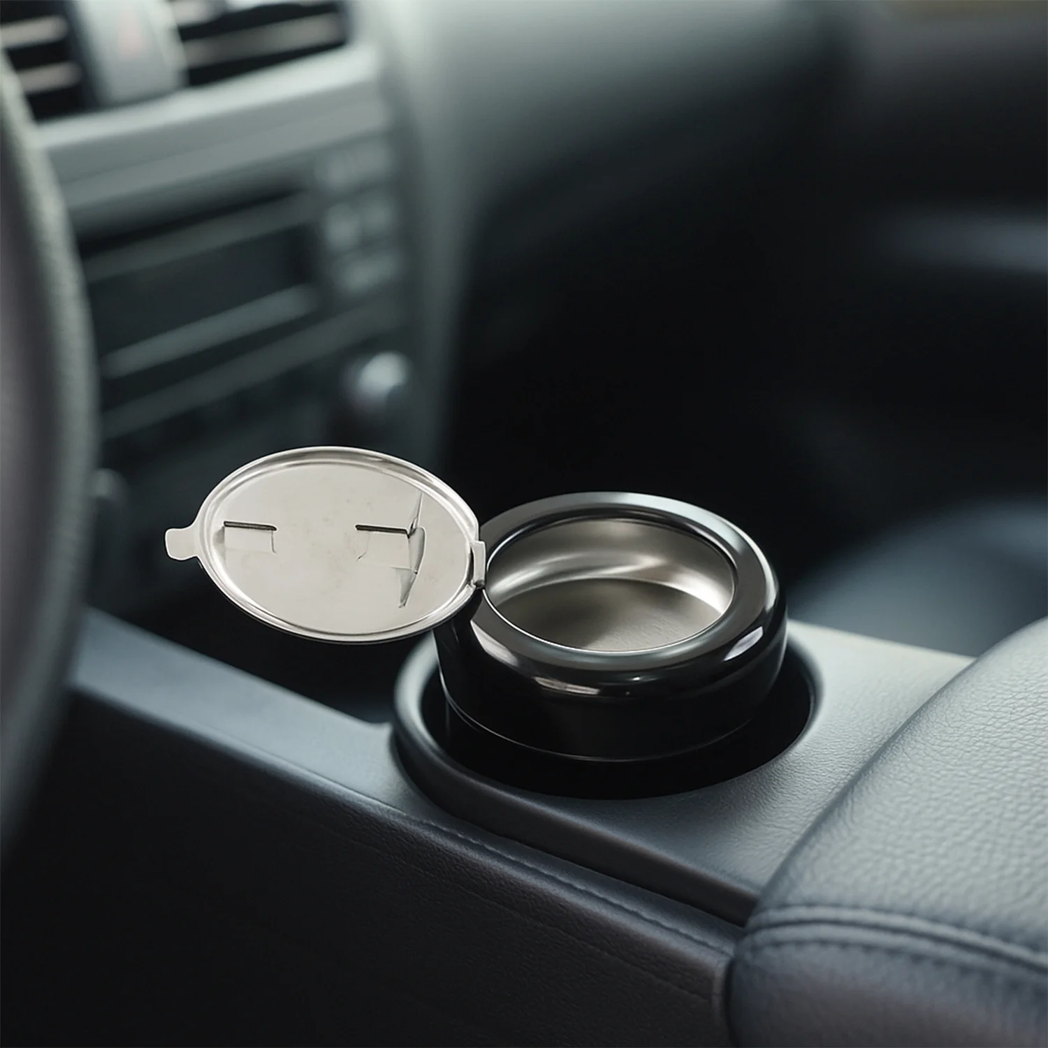 Round Smokeless Ashtray with Lid (1 Pc) - Image 7