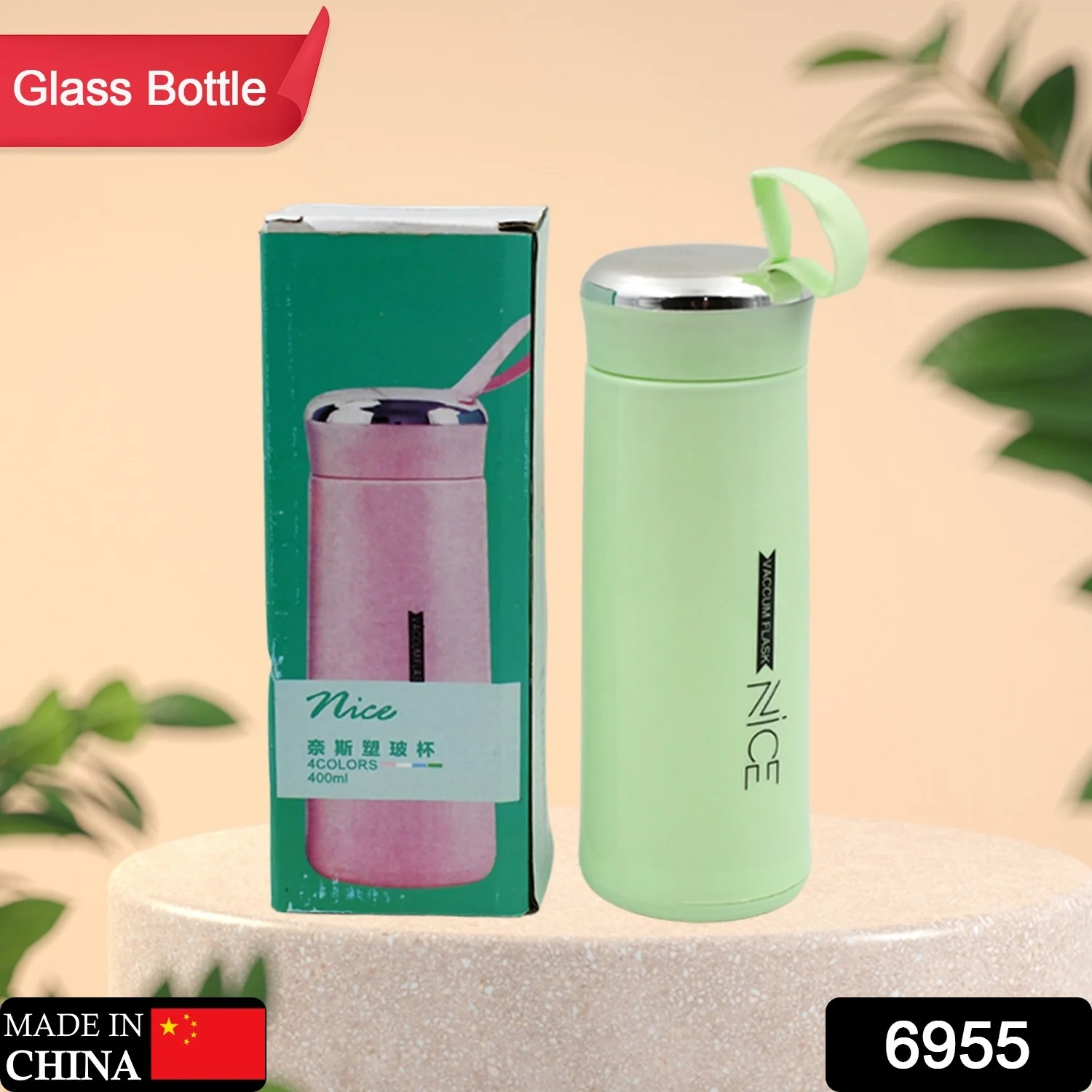 Water Bottle 400 ML Leak Proof Glass Bottle for Daily Water  1 Pc - Image 2