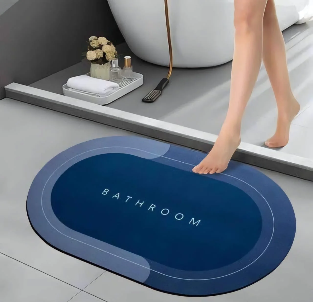 Anti slip Oval Mat, Super Absorbent Floor Mat, Bath Mat, Soft Carpet , bathmat - Image 2