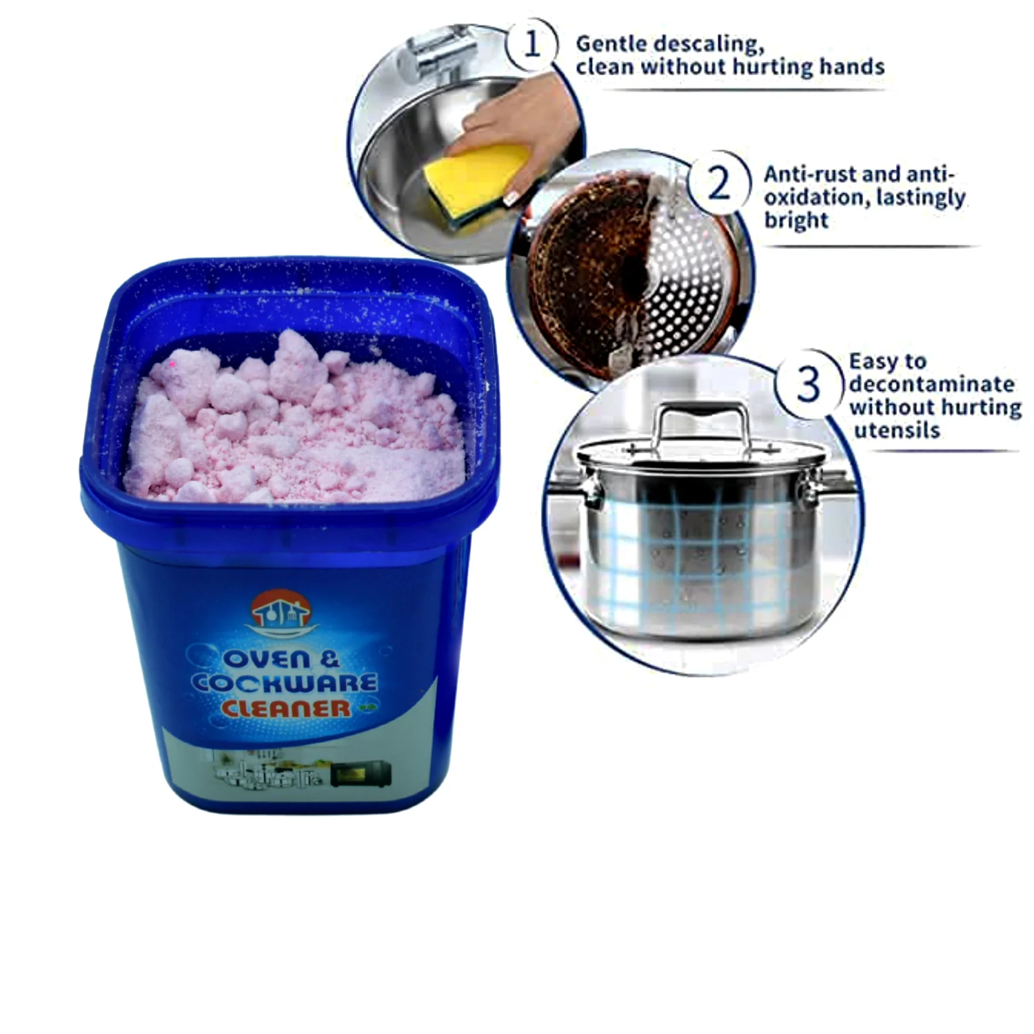 Universal Oven & Cookware Cleaner Powder – Stainless Steel, Pot Stain & Rust Remover - Image 3