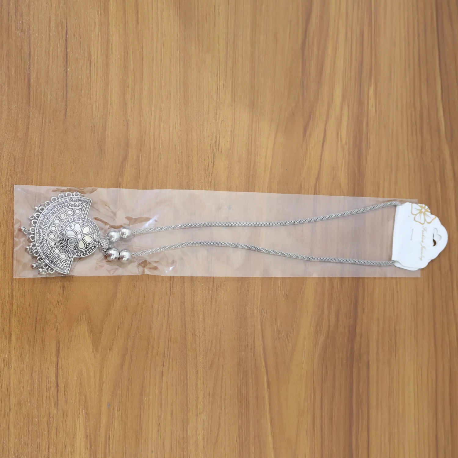 Oxidised Silver-Tone Traditional Long Necklace (1 Pc) - Image 9