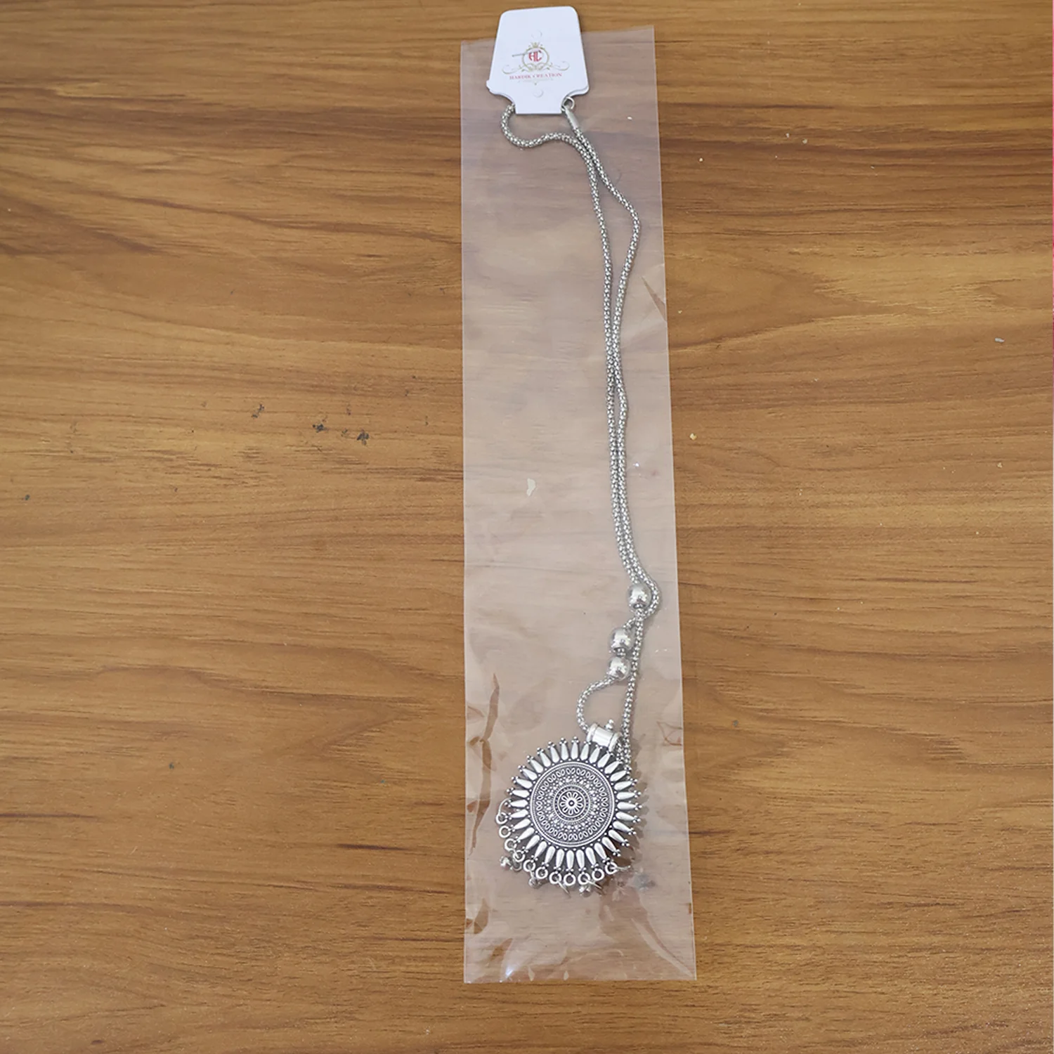Oxidised Silver Traditional Long Necklace (1 Pc) - Image 7