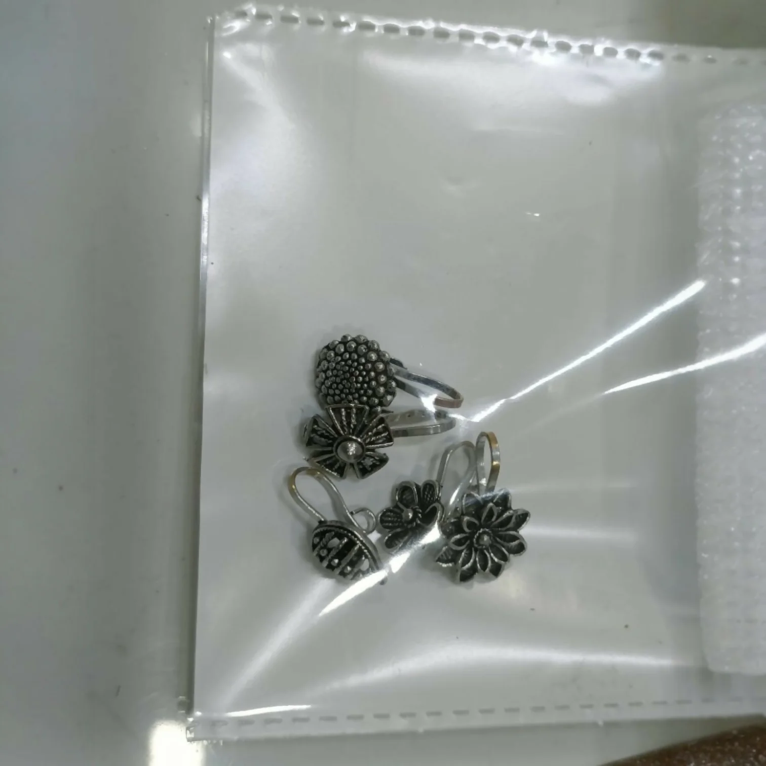 Oxidized Silver Designer Nose Pins for Women & Girls (Pack of 5) - Image 4