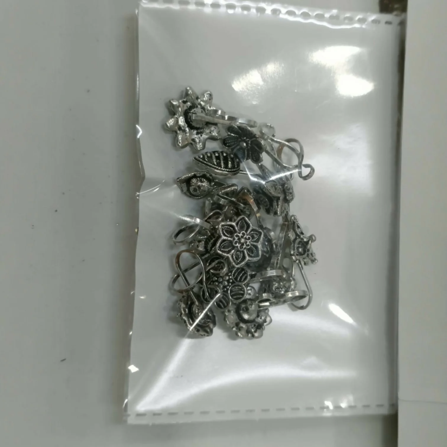 Oxidized Silver Traditional Floral Nose Pins Combo for Women & Girls (Pack of 15) - Image 7