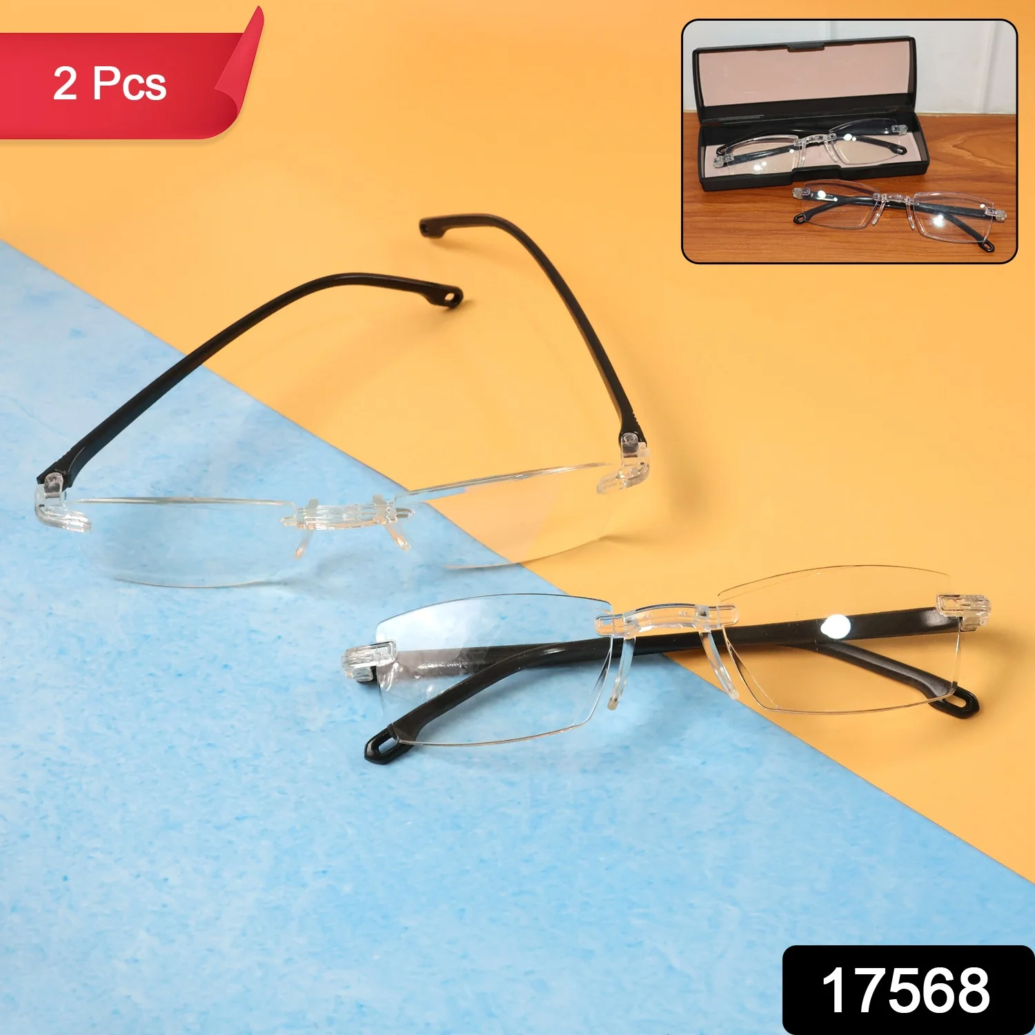 Pack of 2 Rimless Reading Glasses – Lightweight Comfort Readers - Image 2