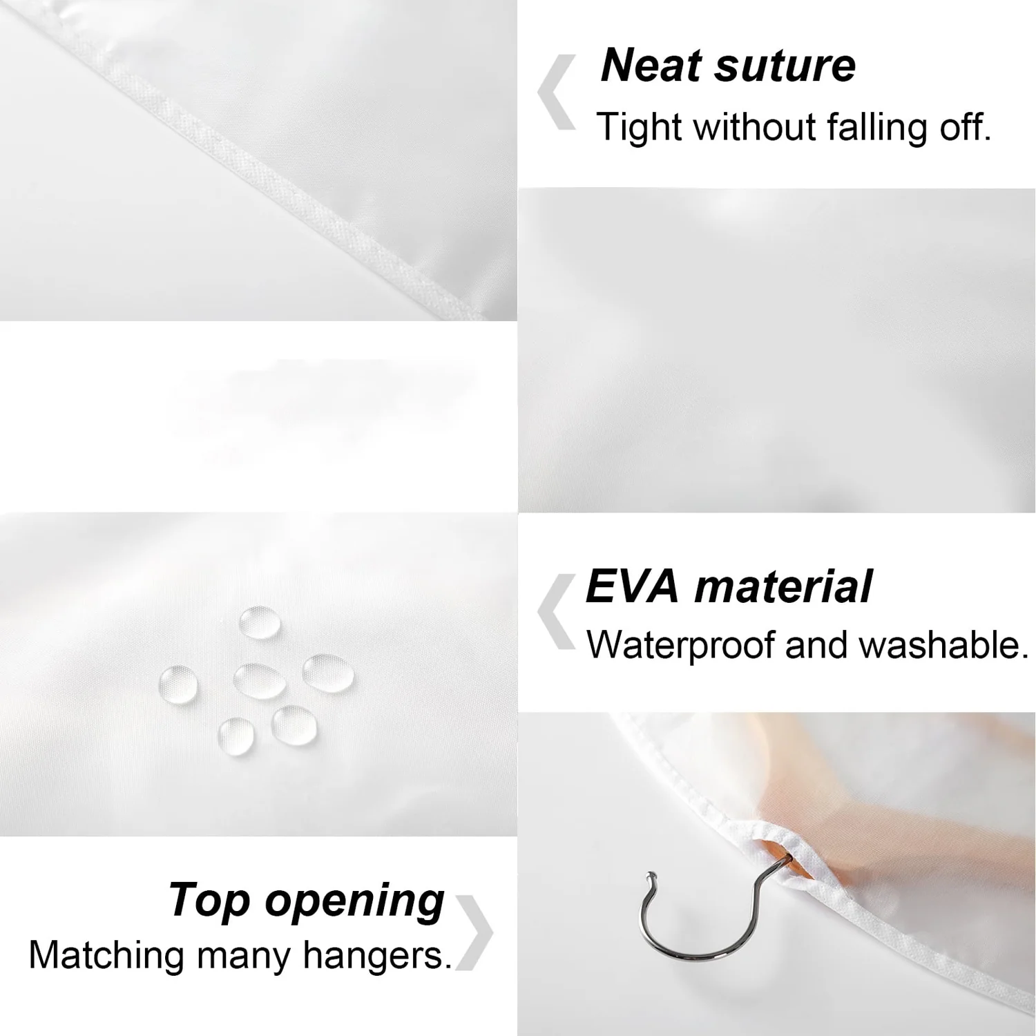 Pack of 5 Hanging Garment Cover Bags for Wardrobe (60 × 120 cm) - Image 7