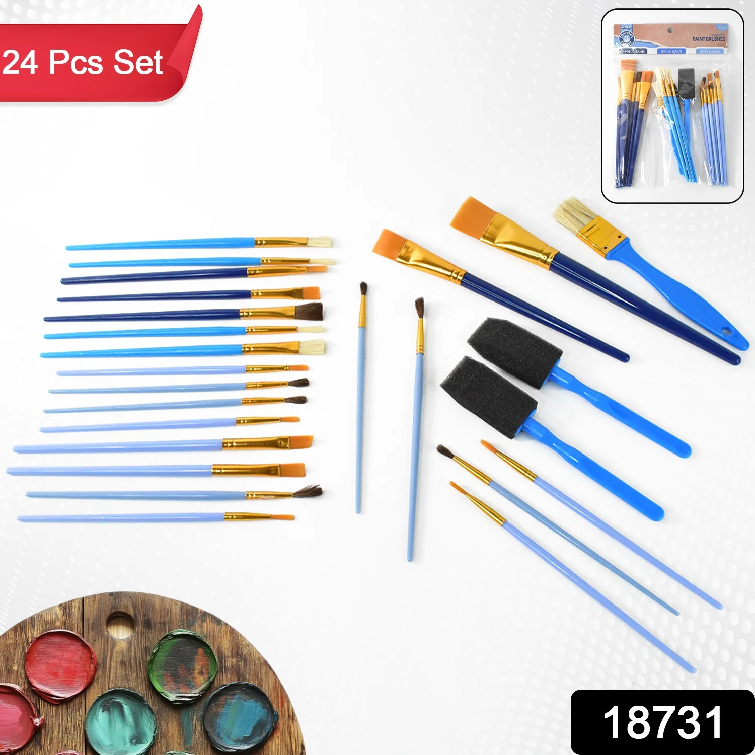 Paint Brushes Set, Artist Paintbrushes (24 Pcs Set) - Image 2