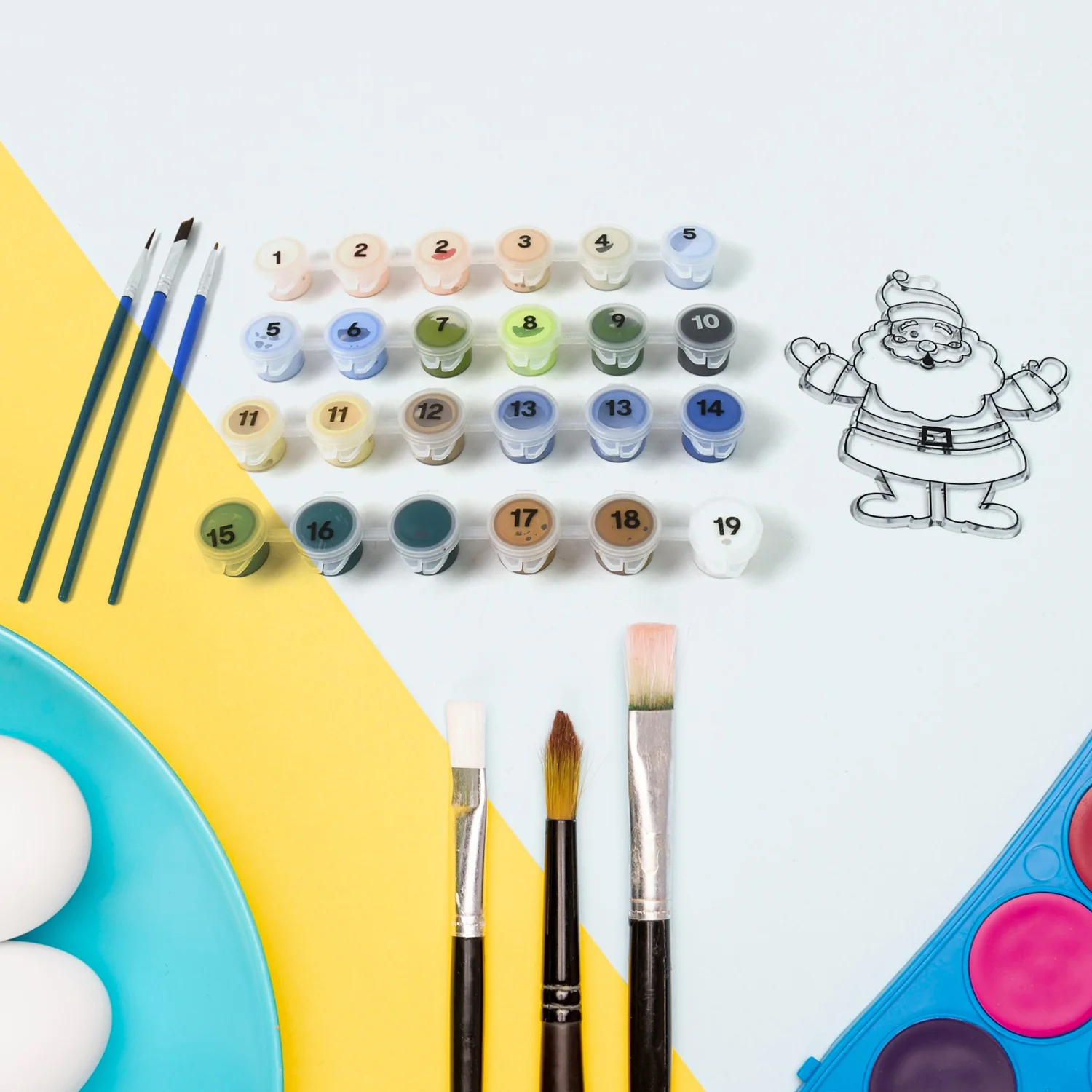 Paint by Number Kits 2 Set 19 Number Color, 6 paint brushes (2 Set) - Image 6