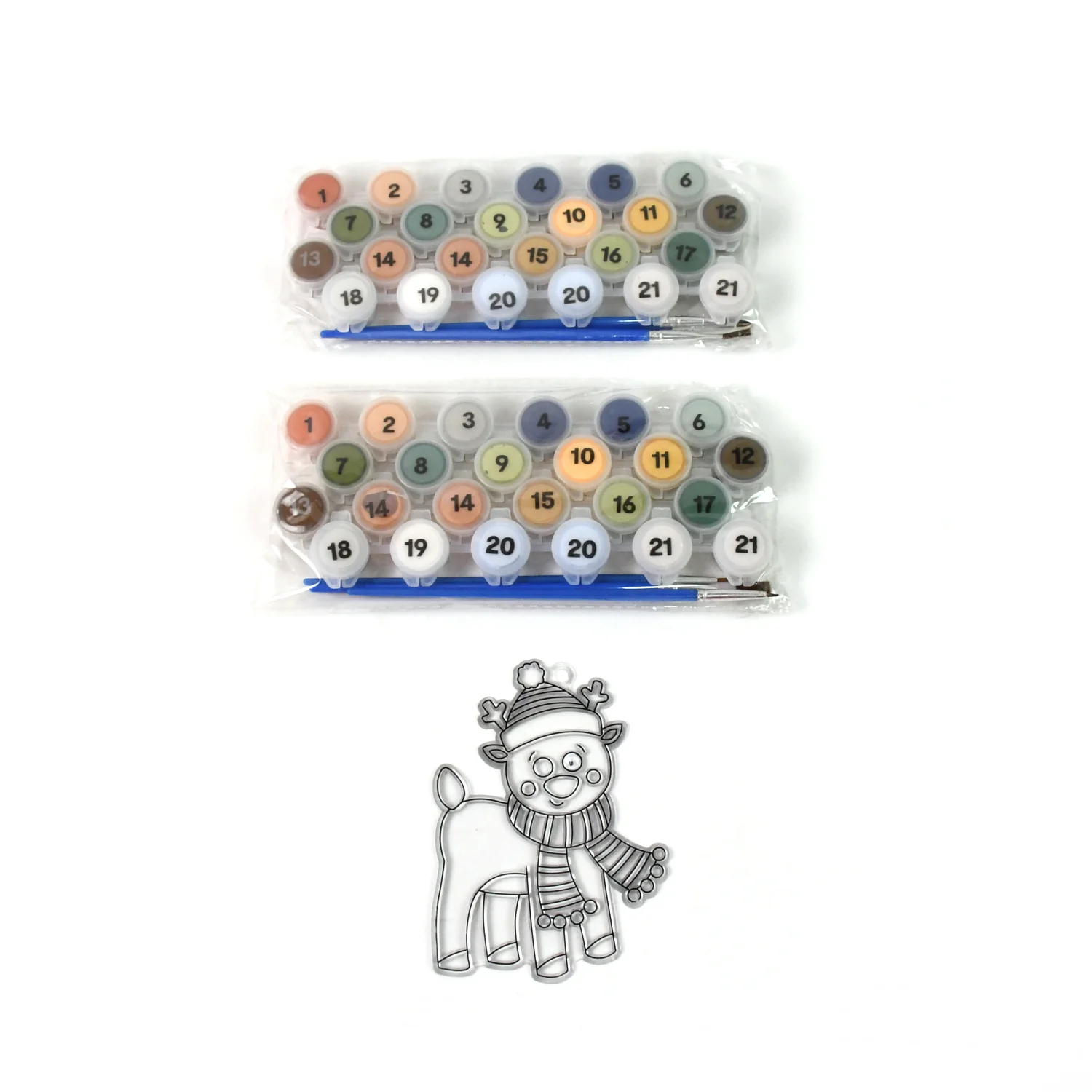 Paint by Number Kits 2 Set 21 Number Color, 6 paint brushes (2 Set) - Image 5