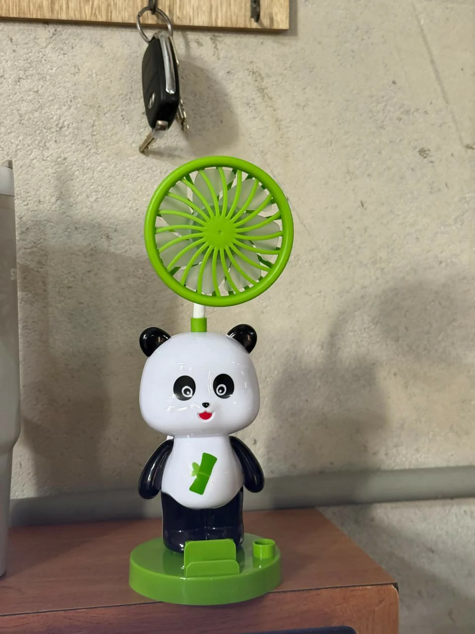 Panda Desk Fan with Pen Holder, Sharpener & Mobile Stand - Image 6