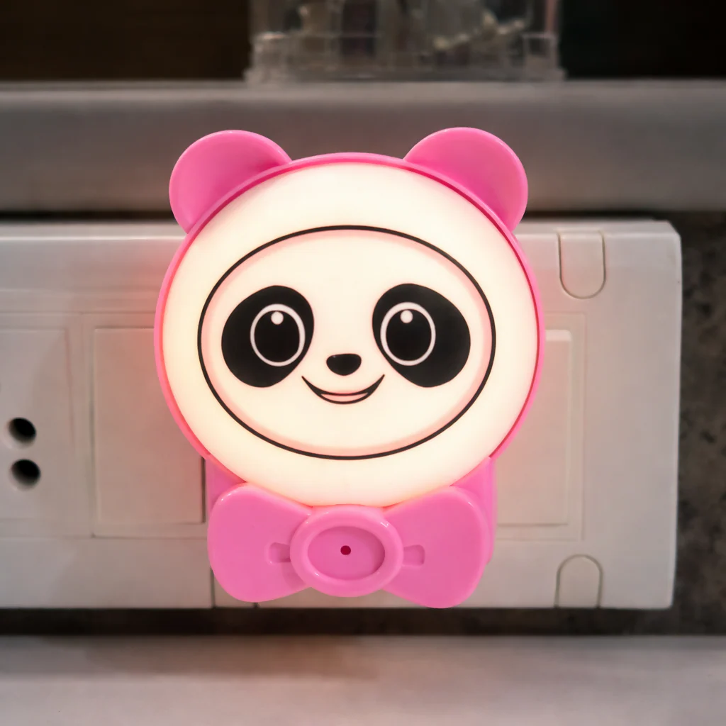 Panda Shape Plug-In LED Night Lamp for Kids Room, Bedroom & Nursery(COLOR MAY VARY) - Image 3