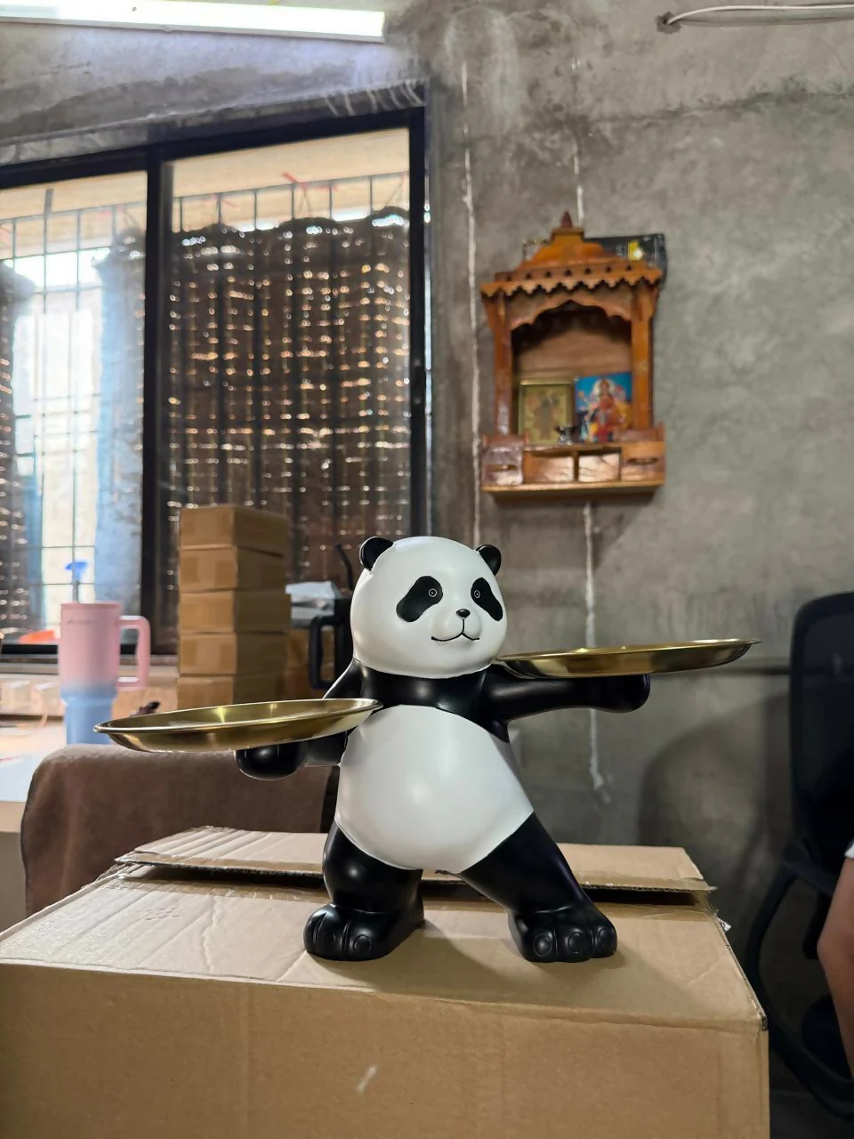Panda Tray Holder with Dual Plates Decorative Showpiece Stand - Image 6