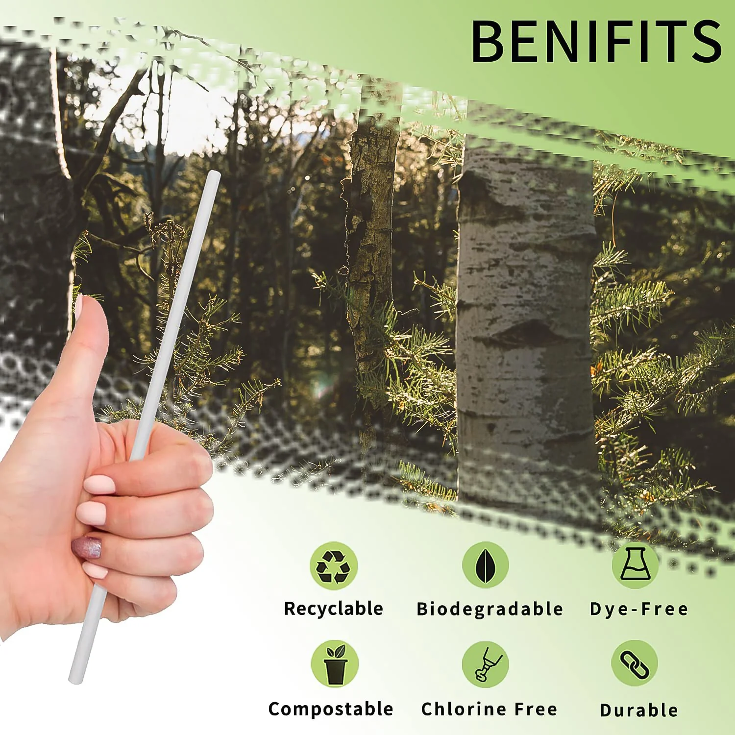 Paper Straw – Plain 6 mm Diameter, 200 mm Length, 50 Pcs Pack - Image 4