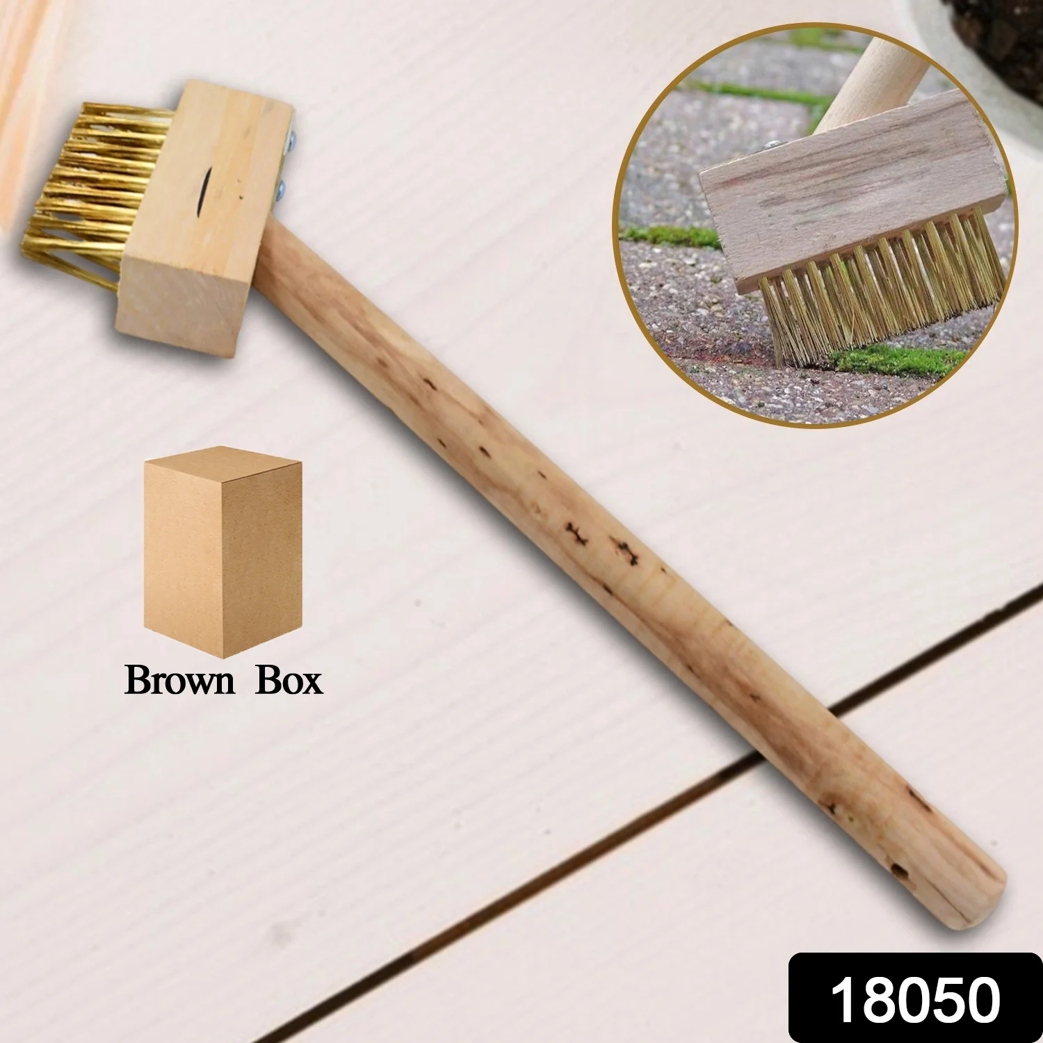 Paving Brush Wooden Block Paving Brush Patio Weed Remover Tool (1 Pc) - Image 2