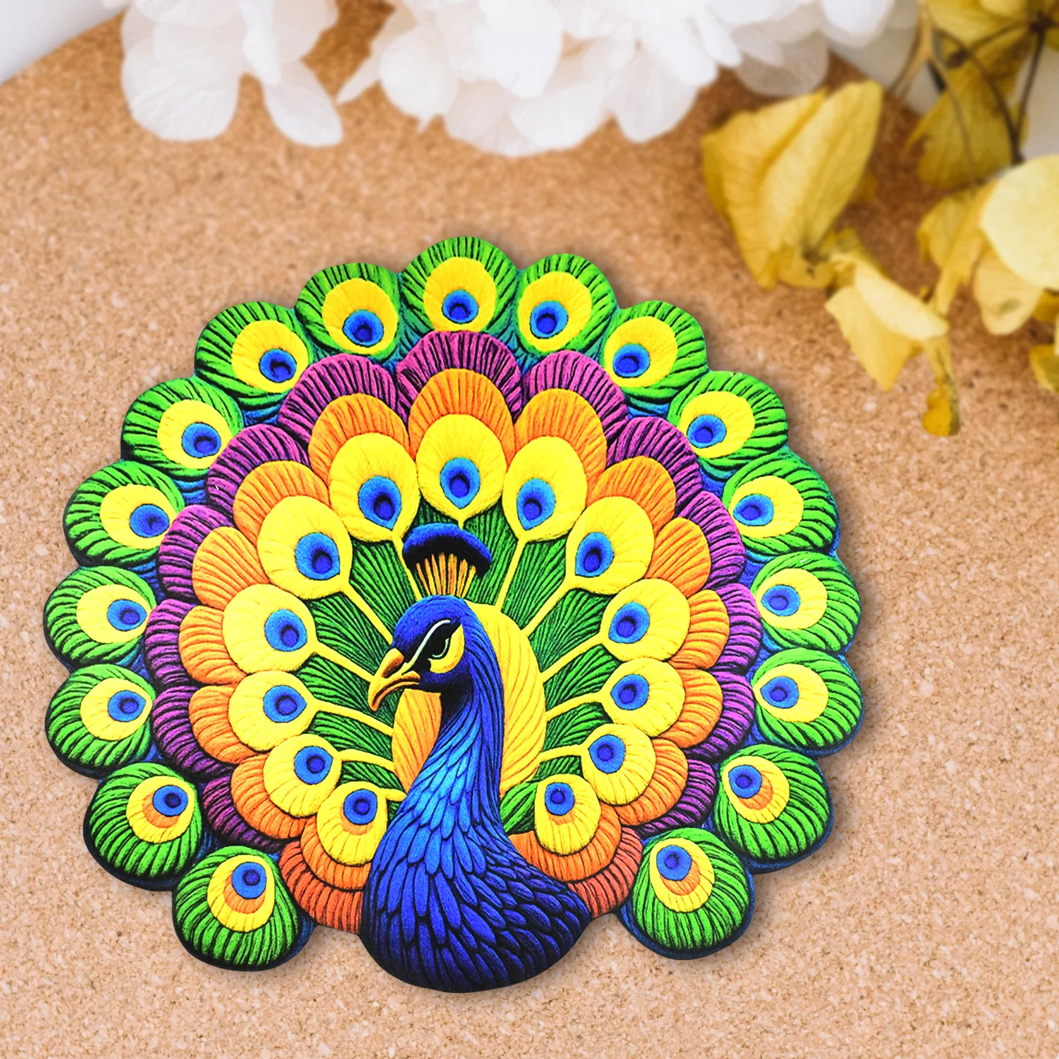 Peacock Design Anti-Slip Floor Mat - (1 Pc) - Image 4