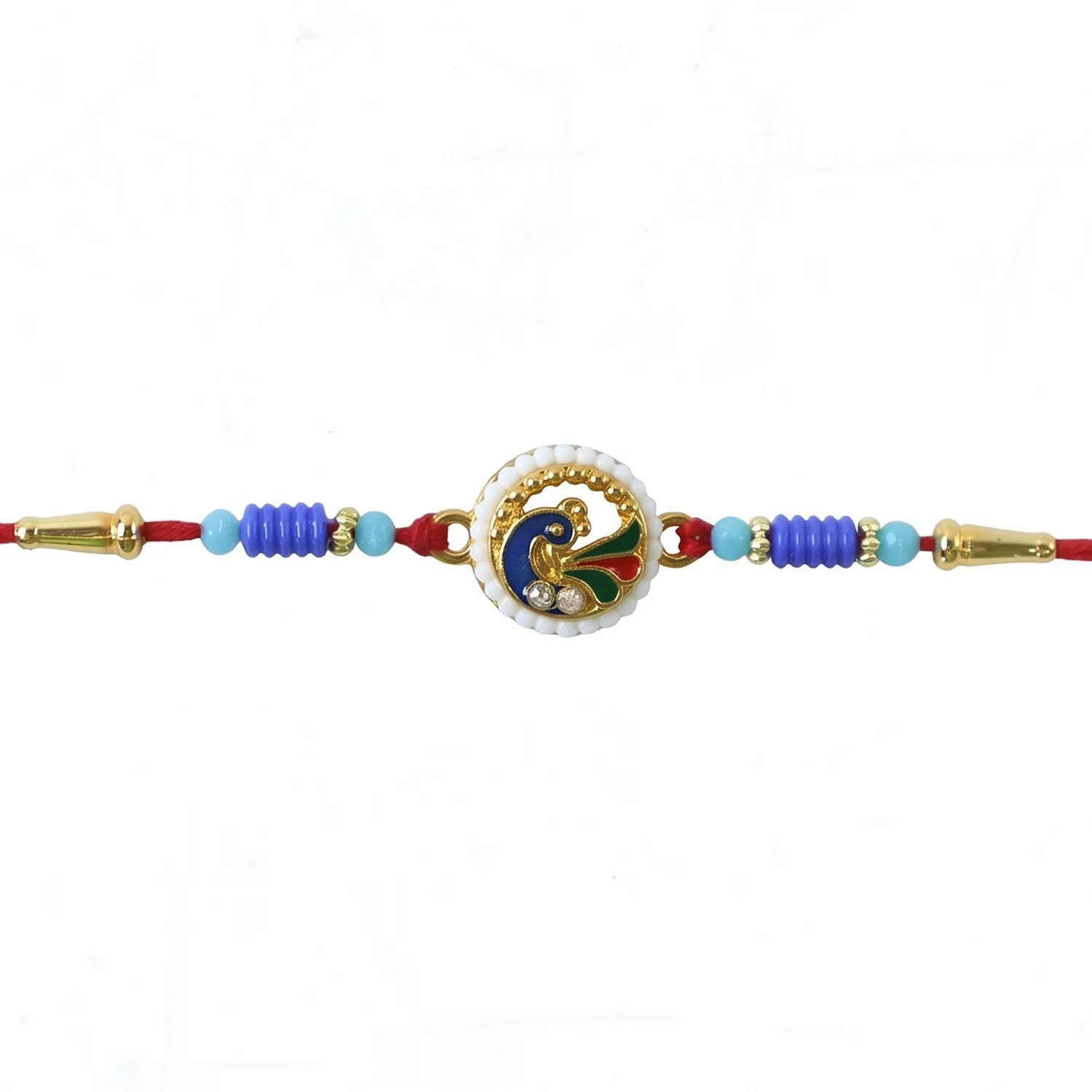 Peacock Pearl Frame Designer Rakhi - Image 5