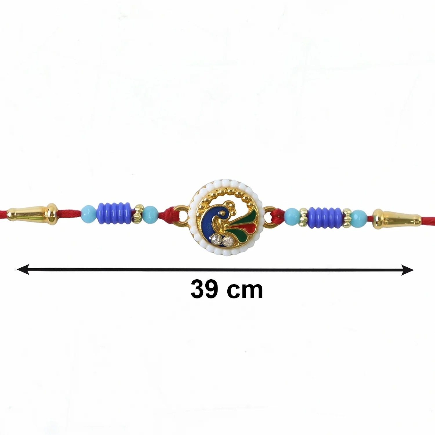 Peacock Pearl Frame Designer Rakhi - Image 6