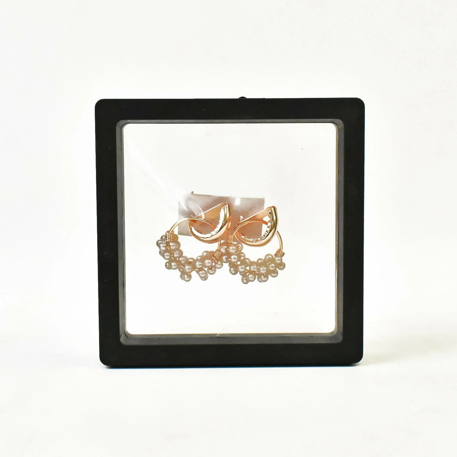 Pearl Beaded Hoop Earrings in Elegant Display Case - Image 4