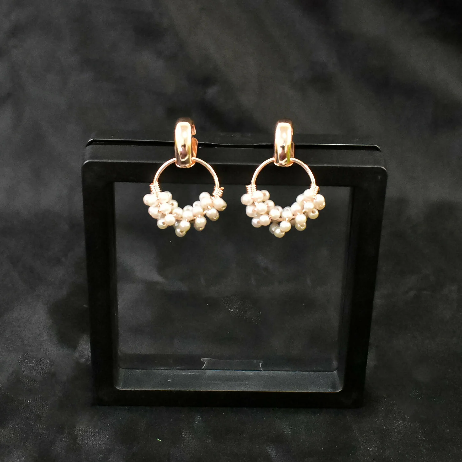 Pearl Beaded Hoop Earrings in Elegant Display Case - Image 5