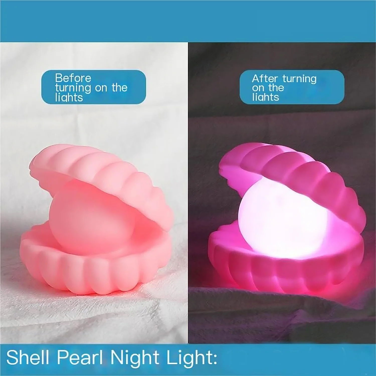 Pearl Shell Night Lamp Decorate Desk Lights Nursery Toy Lamp (Small Battery Operated) - Image 6