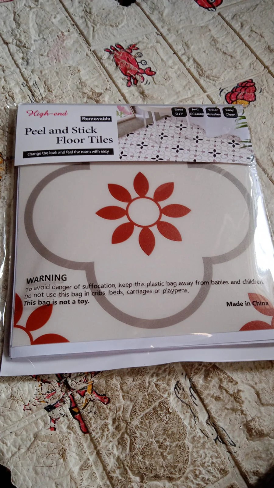Peel and Stick Floor Tiles Kitchen / Bathroom Backsplash Sticker Detachable Waterproof DIY Tile Stickers for Wall Decoration Tiles Home Decoration (8x8 Inch / 10 Pcs Set) - Image 6
