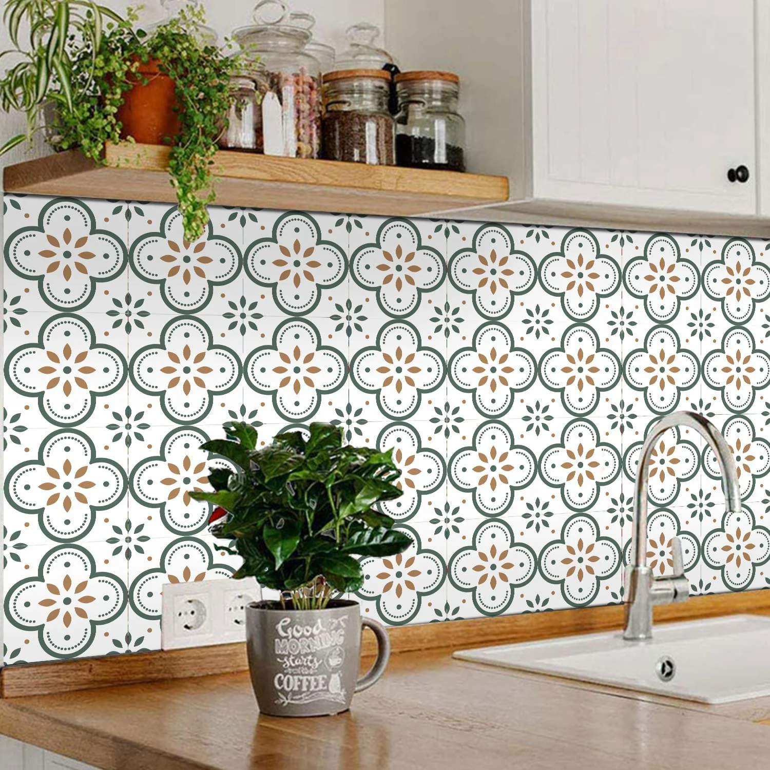 Peel & Stick 8×8 Inch Floor Tiles for Kitchen & Bathroom (10 Pc Set) - Image 6