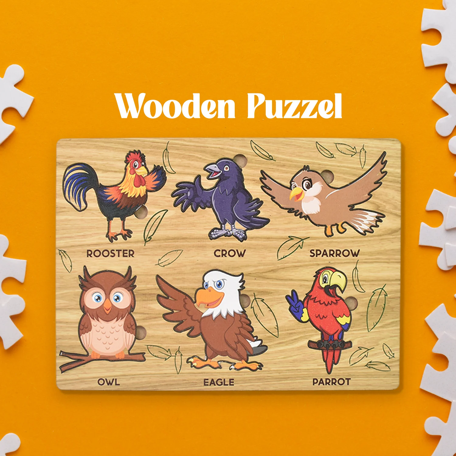 Wooden Puzzle Learning Board for Kids - (1 Pc / Mix Design / random) - Image 10