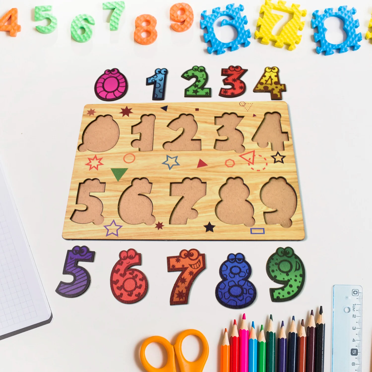 Wooden Puzzle Learning Board for Kids - (1 Pc / Mix Design / random) - Image 4